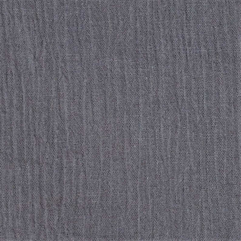 Cotton Gauze Fabric 100% Cotton 48/50" inches Wide Crinkled Lightweight Sold by The Yard. Gray