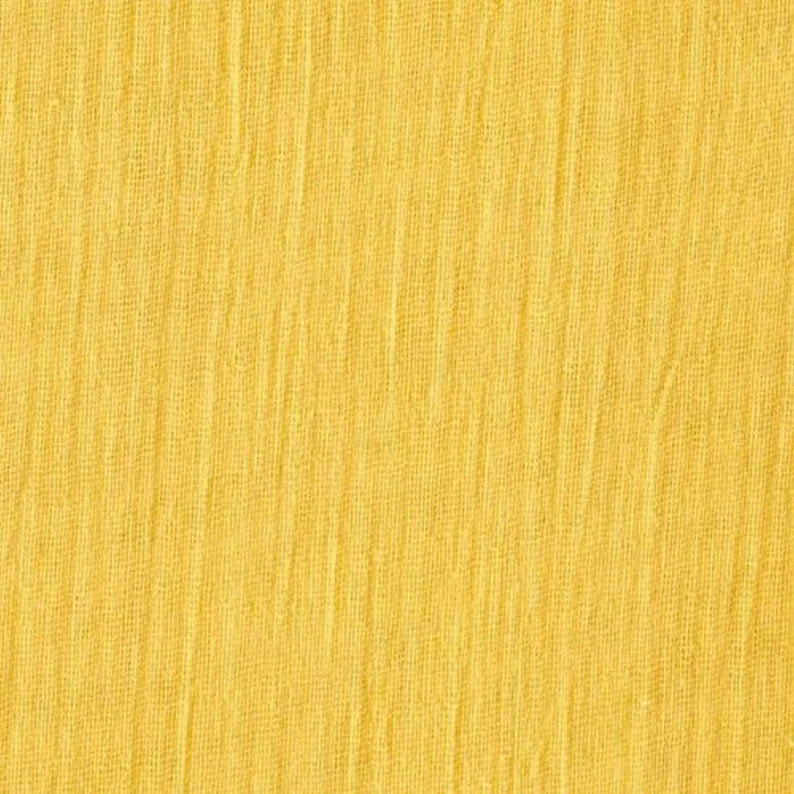Cotton Gauze Fabric 100% Cotton 48/50" inches Wide Crinkled Lightweight Sold by The Yard. Yellow