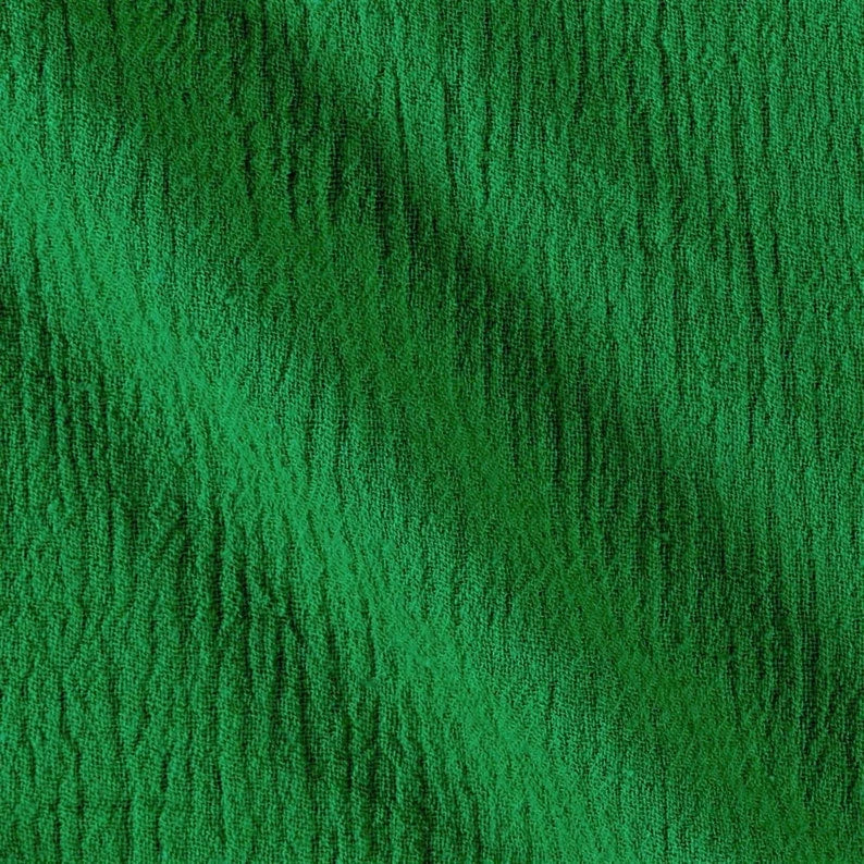 Cotton Gauze Fabric 100% Cotton 48/50" inches Wide Crinkled Lightweight Sold by The Yard. Kelly
