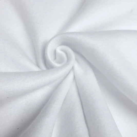 Solid Polar Fleece Fabric Anti-Pill 58" Wide Sold by The Yard. White
