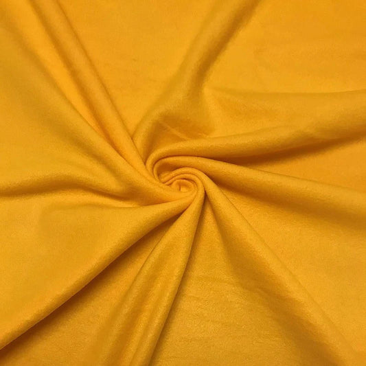 Solid Polar Fleece Fabric Anti-Pill 58" Wide Sold by The Yard. Mango Yellow