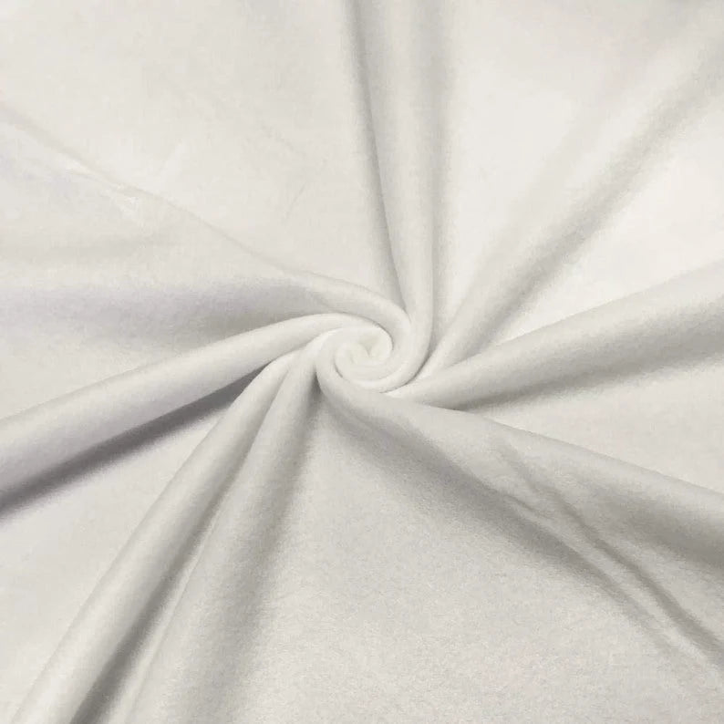Solid Polar Fleece Fabric Anti-Pill 58" Wide Sold by The Yard. Ivory