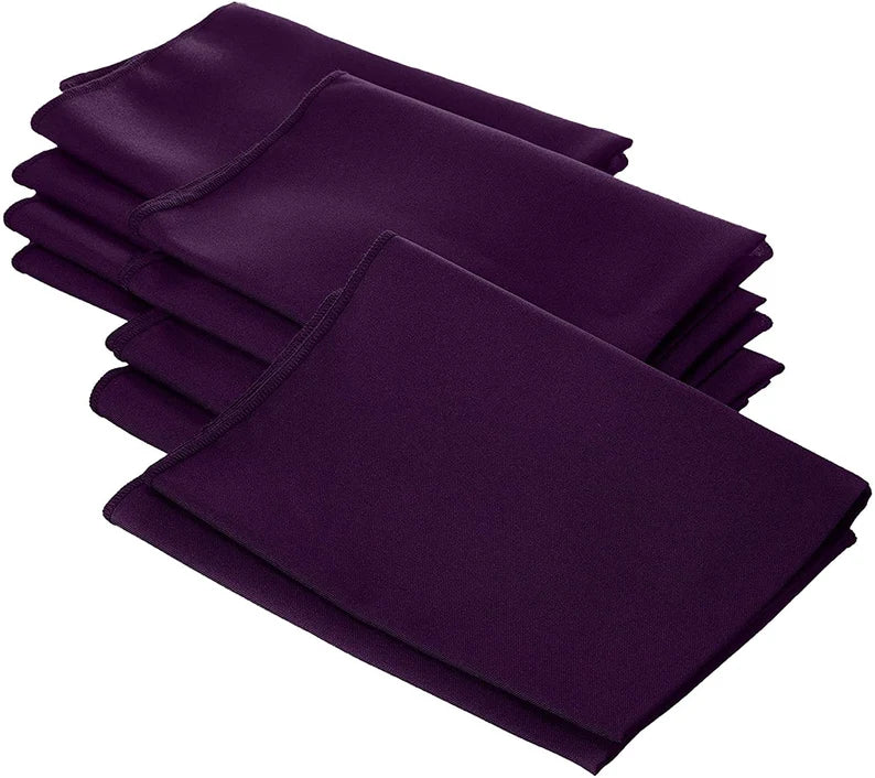 Polyester Poplin Napkin 18 by 18-Inch, Egg Plant - 6 Pack