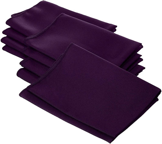 Polyester Poplin Napkin 18 by 18-Inch, Egg Plant - 6 Pack
