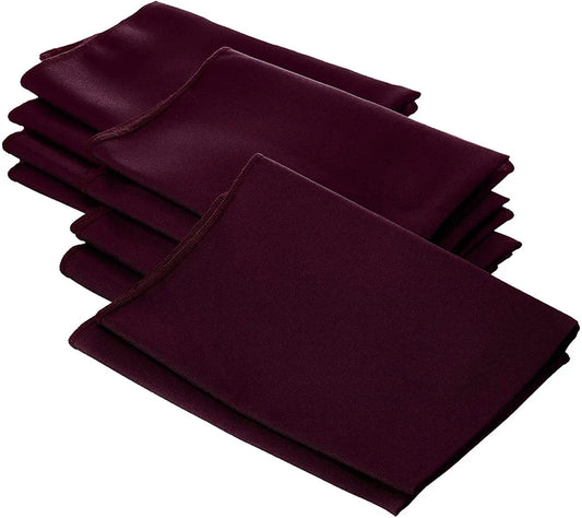 Polyester Poplin Napkin 18 by 18-Inch, Burgundy - 6 Pack