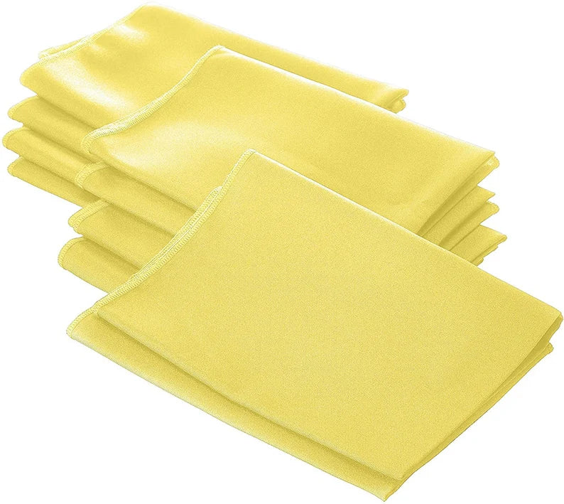 Polyester Poplin Napkin 18 by 18-Inch, Light Yellow - 6 Pack