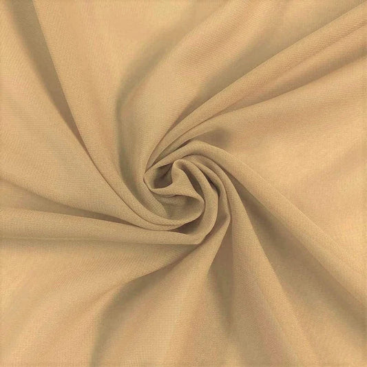 Polyester Soft Light Weight, Sheer, See Through Chiffon Fabric Sold By The Yard. Gold