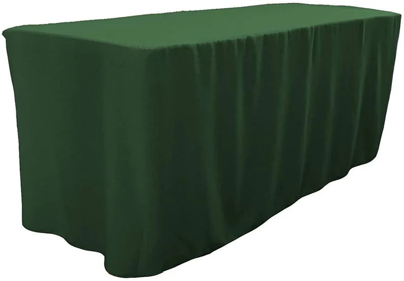 Polyester Poplin Fitted, Box Cover Tablecloth (Hunter Green, 72" Long x 30" Wide x 30" High)