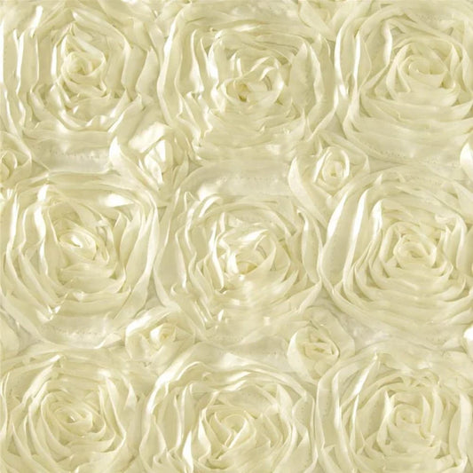 Wedding Rosette Satin Ivory , Fabric by the Yard