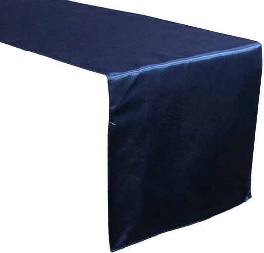 Wedding Banquet Decoration, Bridal Satin Table Runner ( Navy Blue , Choose Size Below