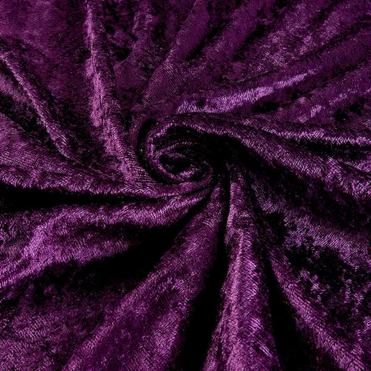 Stretch Panne Velvet Velour Plum, Fabric by the Yard
