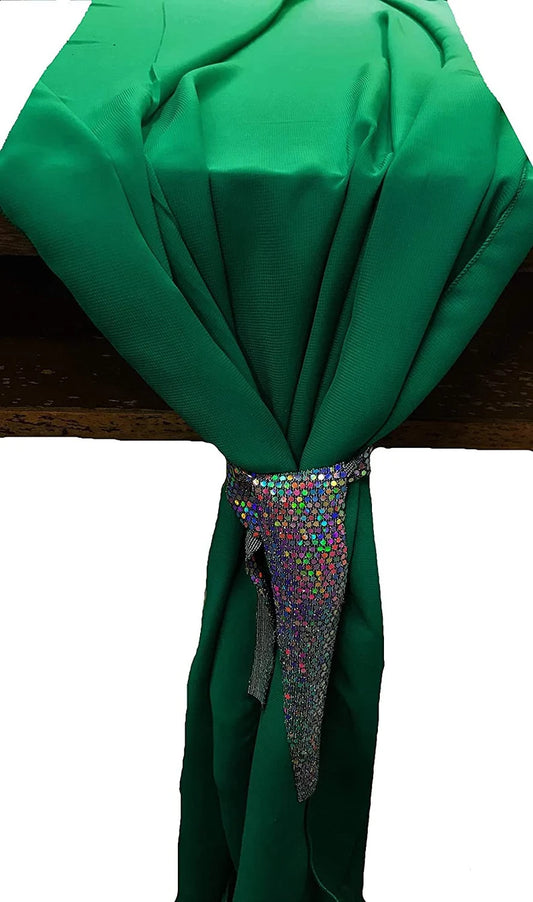 Chiffon Table Runner Extra Long, Wedding Runners, Holiday Table Runners, Long Table Runners, (Kelly Green,