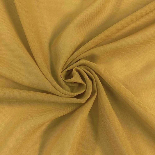 Polyester Soft Light Weight, Sheer, See Through Chiffon Fabric Sold By The Yard. Dk Gold