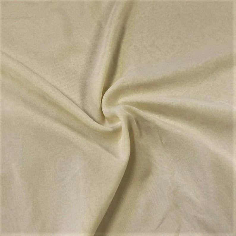Polyester Soft Light Weight, Sheer, See Through Chiffon Fabric Sold By The Yard. Champagne