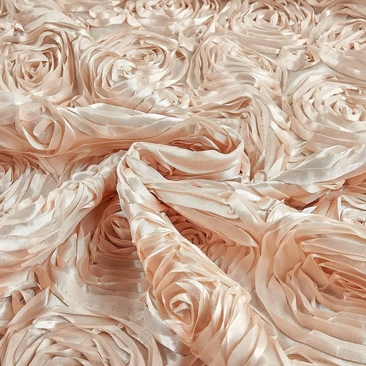 Wedding Rosette Satin Champagne, Fabric by the Yard