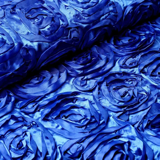 Wedding Rosette Satin Royal , Fabric by the Yard