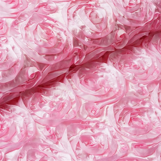 Wedding Rosette Satin, Pink By the Yard