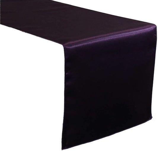 Wedding Banquet Decoration, Bridal Satin Table Runner ( Dk Plum , Choose Size Below