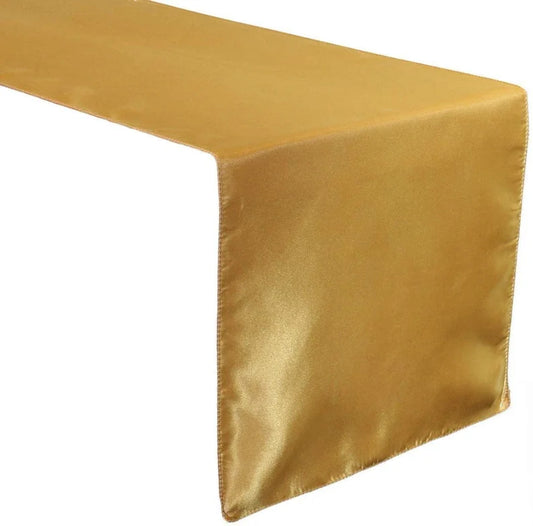 Wedding Banquet Decoration, Bridal Satin Table Runner ( Gold , Choose Size Below