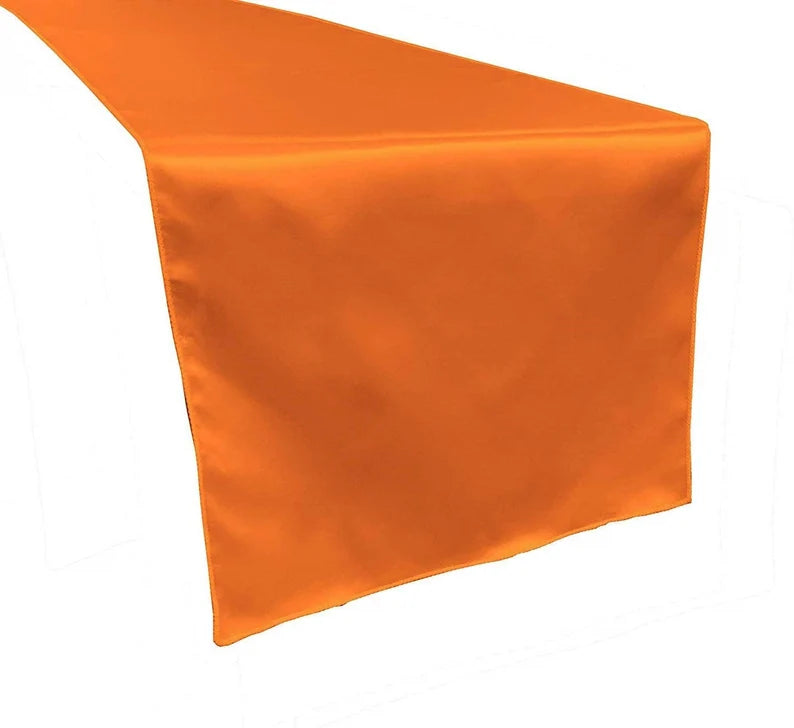 Wedding Banquet Decoration, Bridal Satin Table Runner ( Orange , Choose Size Below