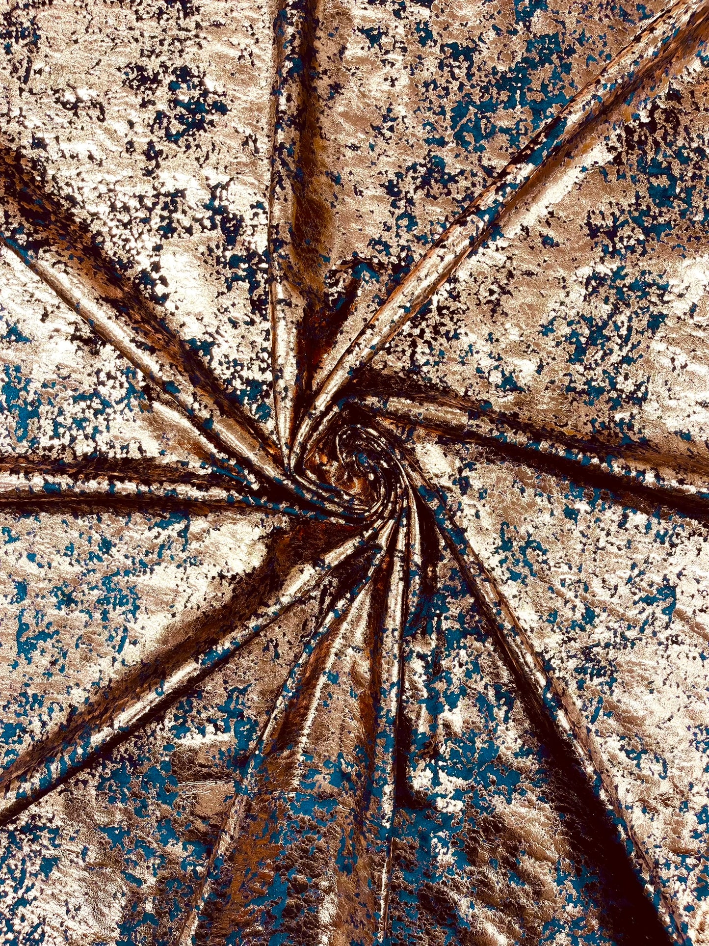 Splatter foil design stretch velvet 4-way stretch | Royalty Fabric