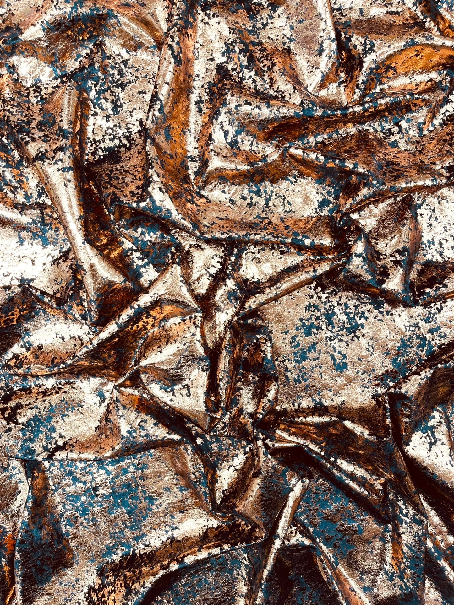 Splatter foil design stretch velvet 4-way stretch | Royalty Fabric
