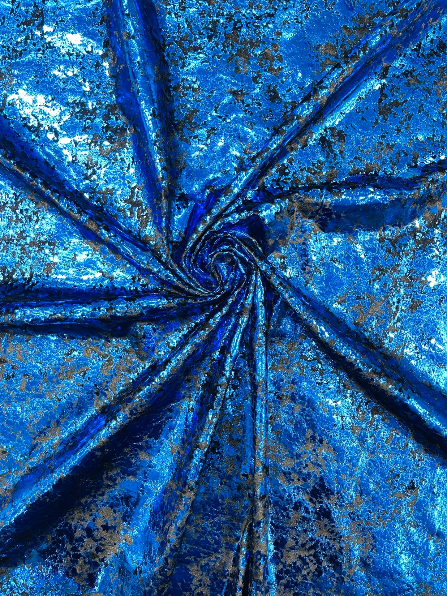 Splatter foil design stretch velvet 4-way stretch | Royalty Fabric