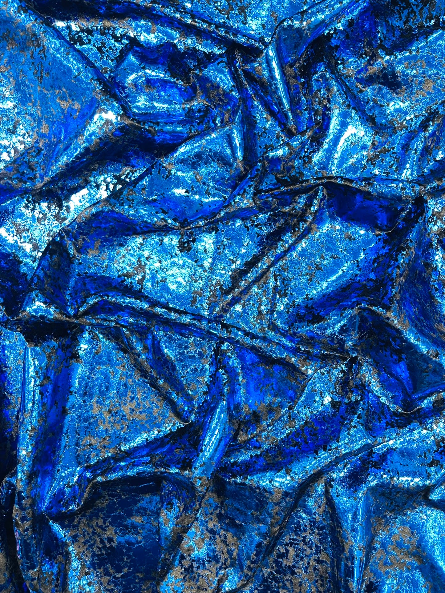 Splatter foil design stretch velvet 4-way stretch | Royalty Fabric