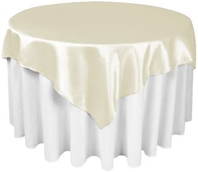 Diamond Polyester Bridal Satin Table Tablecloth Ivory