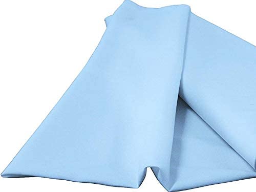 60" Wide 100% Polyester Spun Poplin Fabric (Light Blue, 1 Yard)