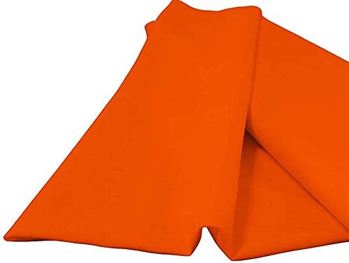 60" Wide 100% Polyester Spun Poplin Fabric (Orange, 1 Yard)