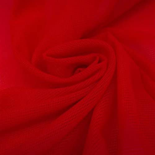 Solid Stretch Power Mesh Fabric Nylon Spandex (1 Yard, Red)