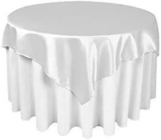 Diamond Polyester Bridal Satin Table Tablecloth White