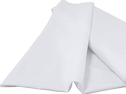60" Wide 100% Polyester Spun Poplin Fabric (White, 1 Yard)