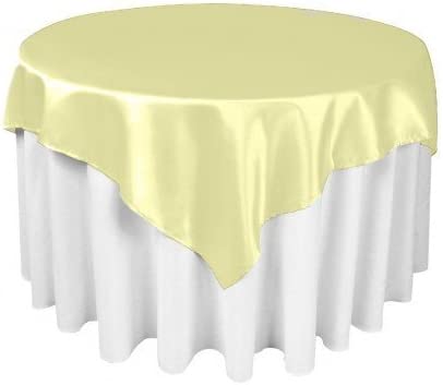 Diamond Polyester Bridal Satin Table Tablecloth Light Yellow