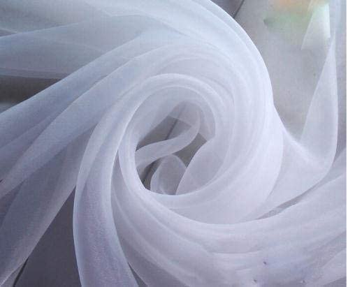 Sheer Voile Chiffon Fabric Draping Panels | Voile Fabric - 120" Wide | Use for Backdrop Curtain 10 Feet Wide -Wedding and Special Events. (White, by The Yard Folded)