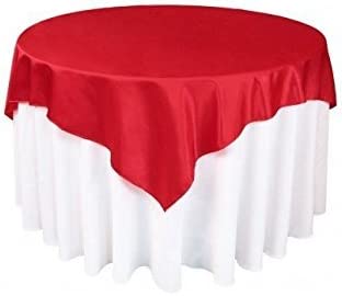 Diamond Polyester Bridal Satin Table Tablecloth Red