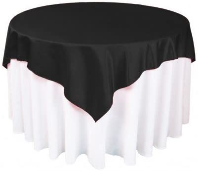 Diamond Polyester Bridal Satin Table Tablecloth Black