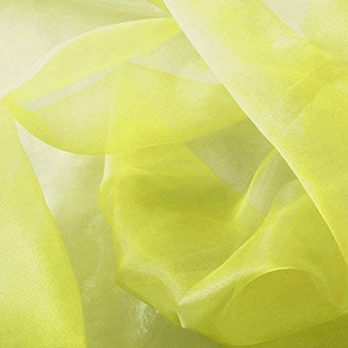 60" Wide Polyester Light Weight Crystal Organza Fabric (Yellow, 1 Yard)