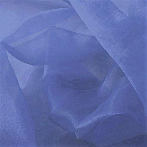 60" Wide Polyester Light Weight Crystal Organza Fabric (Steel Blue, 1 Yard)