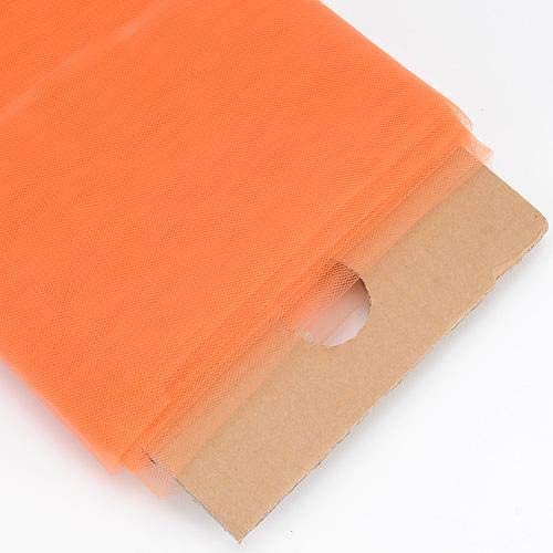 54" Wide by 40 Yards Long (120 Feet) Polyester Tulle Fabric Bolt, for Wedding and Decoration (Orange, 54" Wide x 40 Yards)