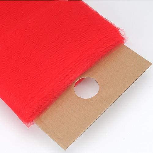 54" Wide by 40 Yards Long (120 Feet) Polyester Tulle Fabric Bolt, for Wedding and Decoration (Red, 54" Wide x 40 Yards)