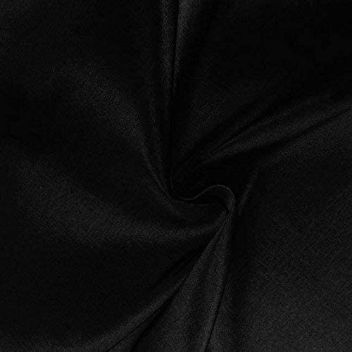 60" Wide Medium Weight Stretch Taffeta Fabric (Black, 1 Yard)