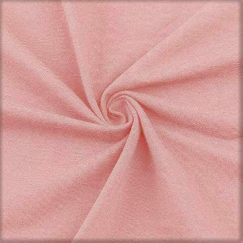 58/60" Wide, 95% Cotton 5% Spandex, Cotton Jersey Spandex Knit Blend, 4 Way Stretch Fabric (Peach, 1 Yard)
