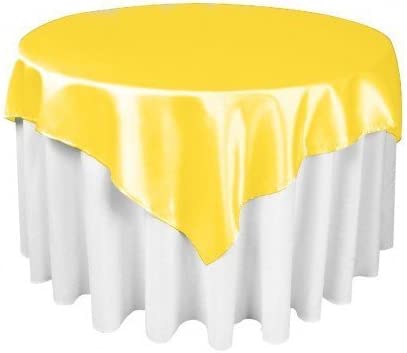 Diamond Polyester Bridal Satin Table Tablecloth Yellow