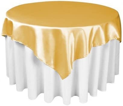 Diamond Polyester Bridal Satin Table Tablecloth Gold