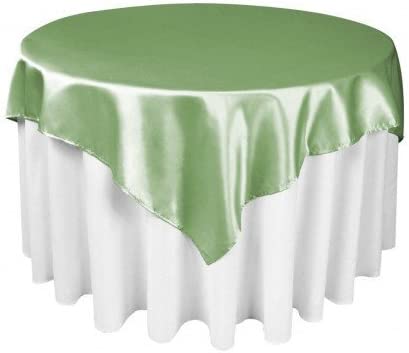 Diamond Polyester Bridal Satin Table Tablecloth Sage