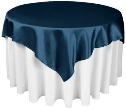 Diamond Polyester Bridal Satin Table Tablecloth Navy Blue