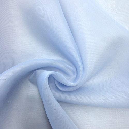 Sheer Voile Chiffon Fabric Draping Panels | Voile Fabric - 120" Wide | Use for Backdrop Curtain 10 Feet Wide. (Light Blue, By The Yard Folded)