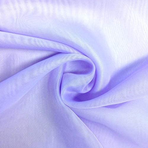 Sheer Voile Chiffon Fabric Draping Panels | Voile Fabric - 120" Wide | Use for Backdrop Curtain 10 Feet Wide. (Lilac, by The Yard Folded)